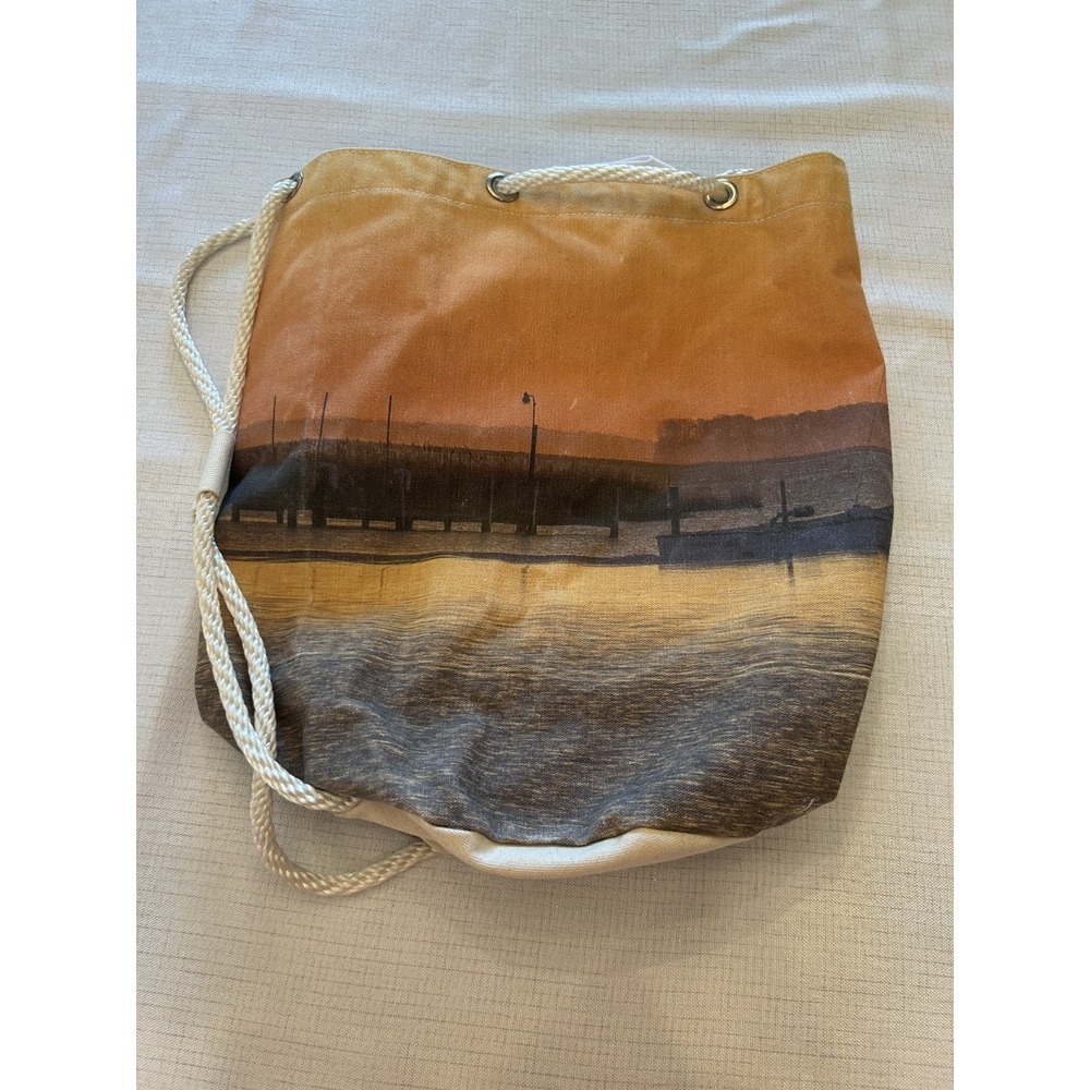 BoatPac by 'Peake Canvas Barrel Duffle‎ Bucket Bag Rope Drawstring USA
